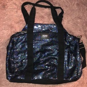Pink Blue sequin travel bag